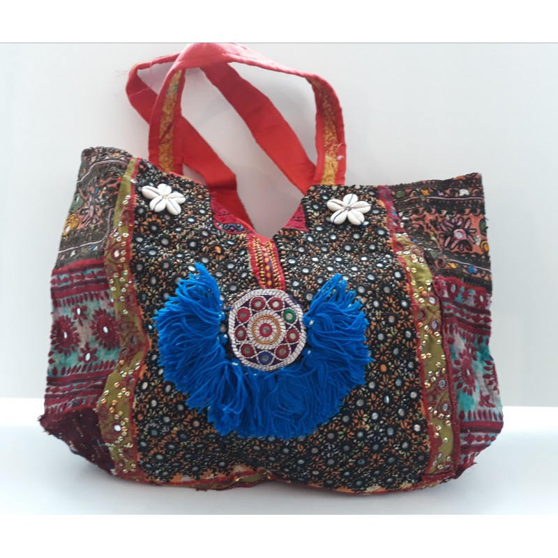 Gypsy Schulter Tasche - handgefertigt lila bordeaux