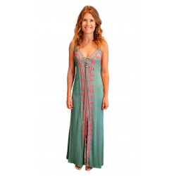 Trägerkleid bestickt grün