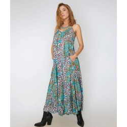 Träger Seiden Maxi Kleid...