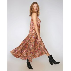 Träger Seiden Maxi Kleid...