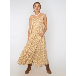 Seiden Maxi Kleid Goldbraun