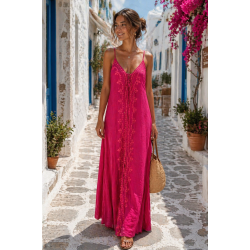 Trägerkleid bestickt Beere