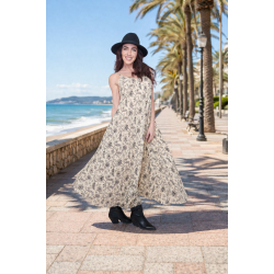 Seiden Maxi Trägerkleid...