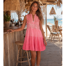 Tunika Kleid Ärmellos Fuchsia